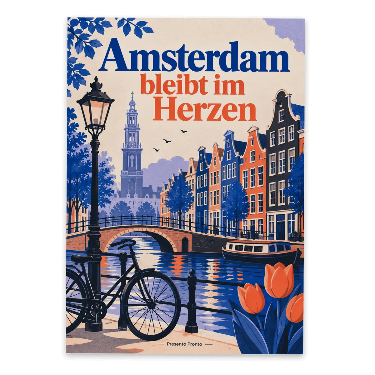 Herzliche Postkarte Amsterdam für Urlaubsgrüße mit Kanalhäusern|p:2016617|h:7b69e504cfcb05a4b3b58edc0f410d3c
