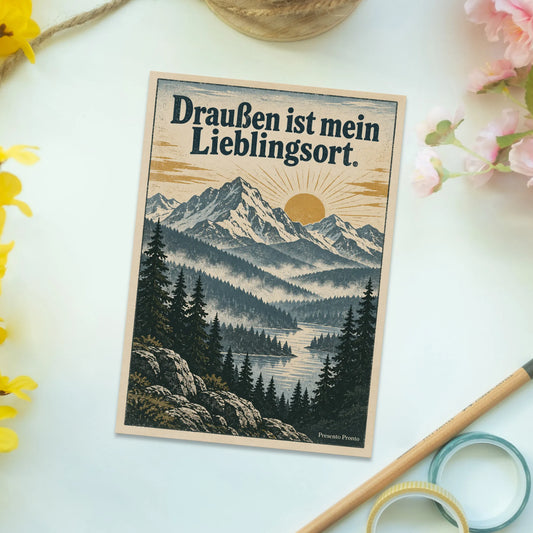 Stimmungsvolle Natur Postkarte für Wanderfreunde mit Bergblick|p:2016620|h:a0e4005631cc1b0a432b6eb8d9252f2d