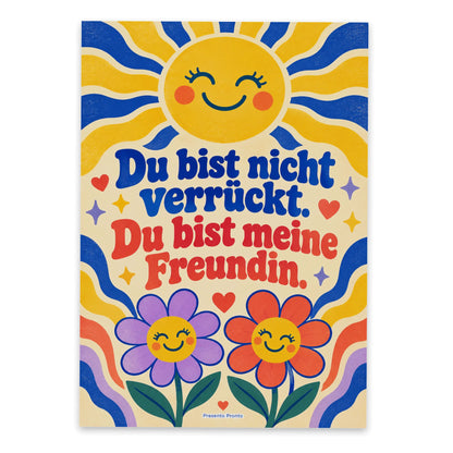 Lustige Postkarte für die Freundin mit lächelnden Blumen|p:2016621|h:6f40f862cbcfe6920153b2d9397eb494