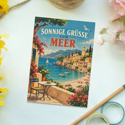 Sonnige Postkarte zur Reise mit Küstenstadt|p:2016623|h:973e20f6a1d47a7e70089a92d94cd5fc