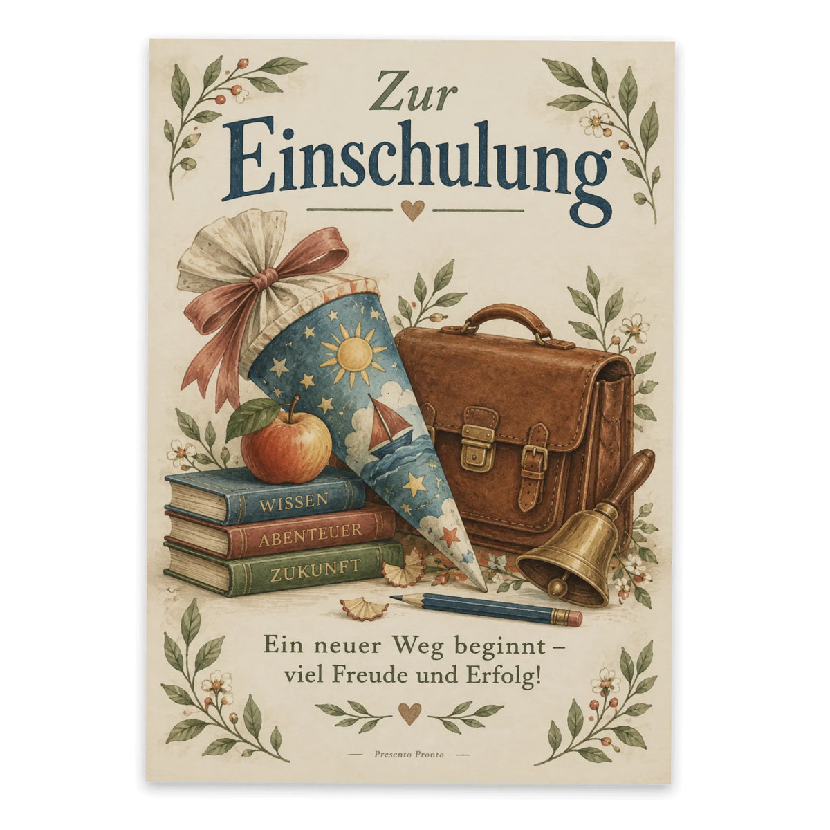 Herzliche Grußkarte zur Einschulung mit Schultüte|p:2016626|h:81ab3d57566c2612d675cf8dccb3e719
