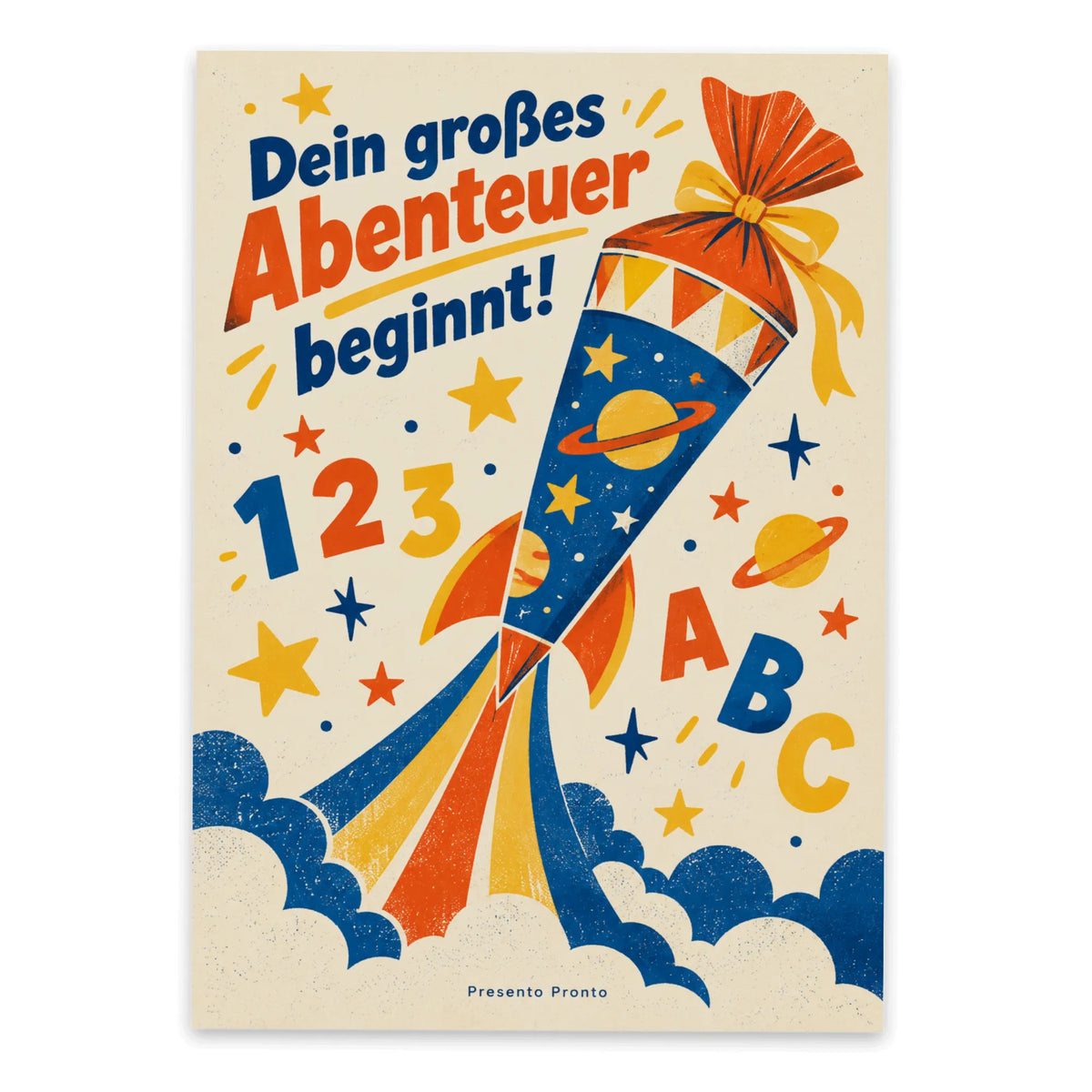Lustige Grußkarte zur Einschulung mit startender Rakete|p:2016632|h:88aeec1a87aa77940c1b3cf83325c98b