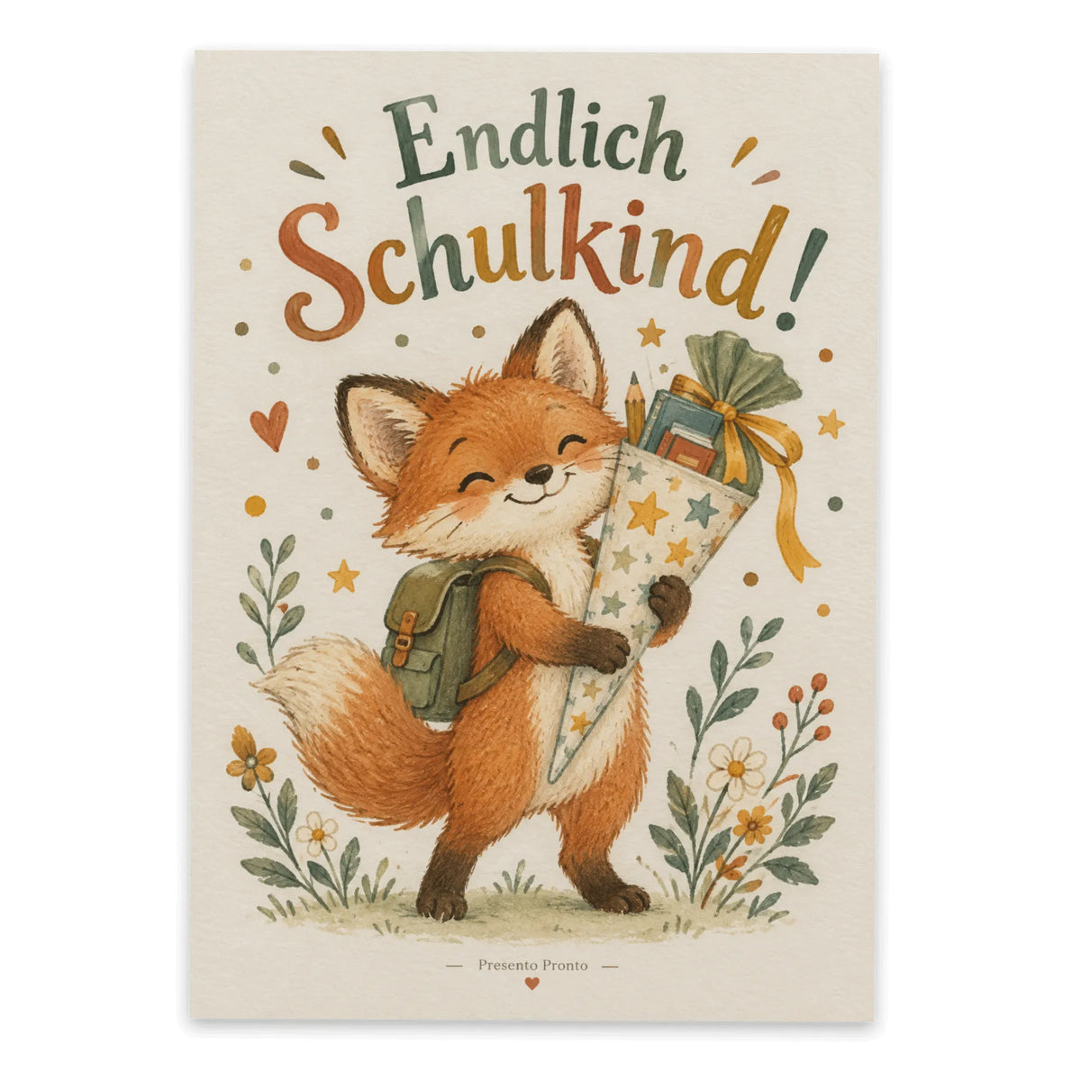 Süße Grußkarte zur Einschulung mit Fuchs|p:2016641|h:b26dd875c6fa1aa3a30106dfef7b9eee
