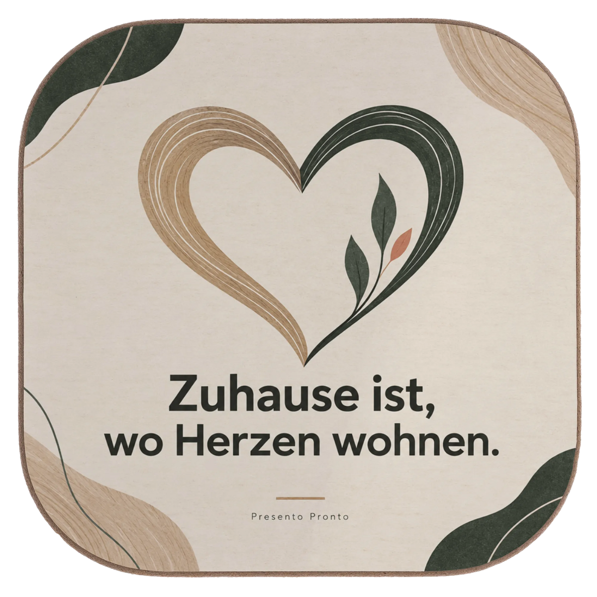 Gemütlicher Holzuntersetzer mit Herz für neues Zuhause|p:2016648|h:323233bc3a37dba07425b3f1ca8256d4