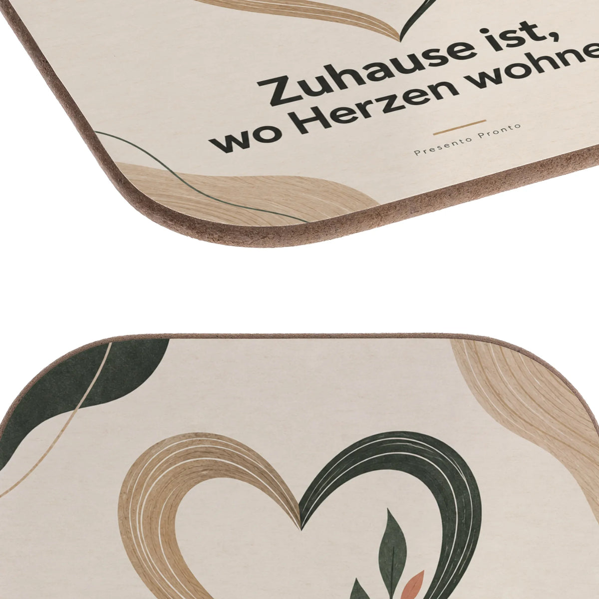 Gemütlicher Holzuntersetzer mit Herz für neues Zuhause|p:2016648|h:c80de42f8163696aa74feaf9dad16b7f