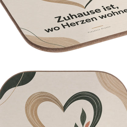 Gemütlicher Holzuntersetzer mit Herz für neues Zuhause|p:2016648|h:c80de42f8163696aa74feaf9dad16b7f