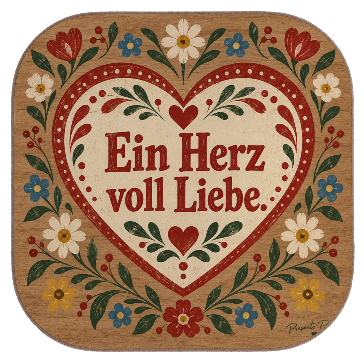 Romantischer Holzuntersetzer mit Herz für Verliebte|p:2016652|h:278daf223361ed51299c0c0b5d505b05