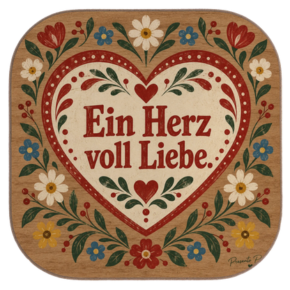 Romantischer Holzuntersetzer mit Herz für Verliebte|p:2016652|h:278daf223361ed51299c0c0b5d505b05