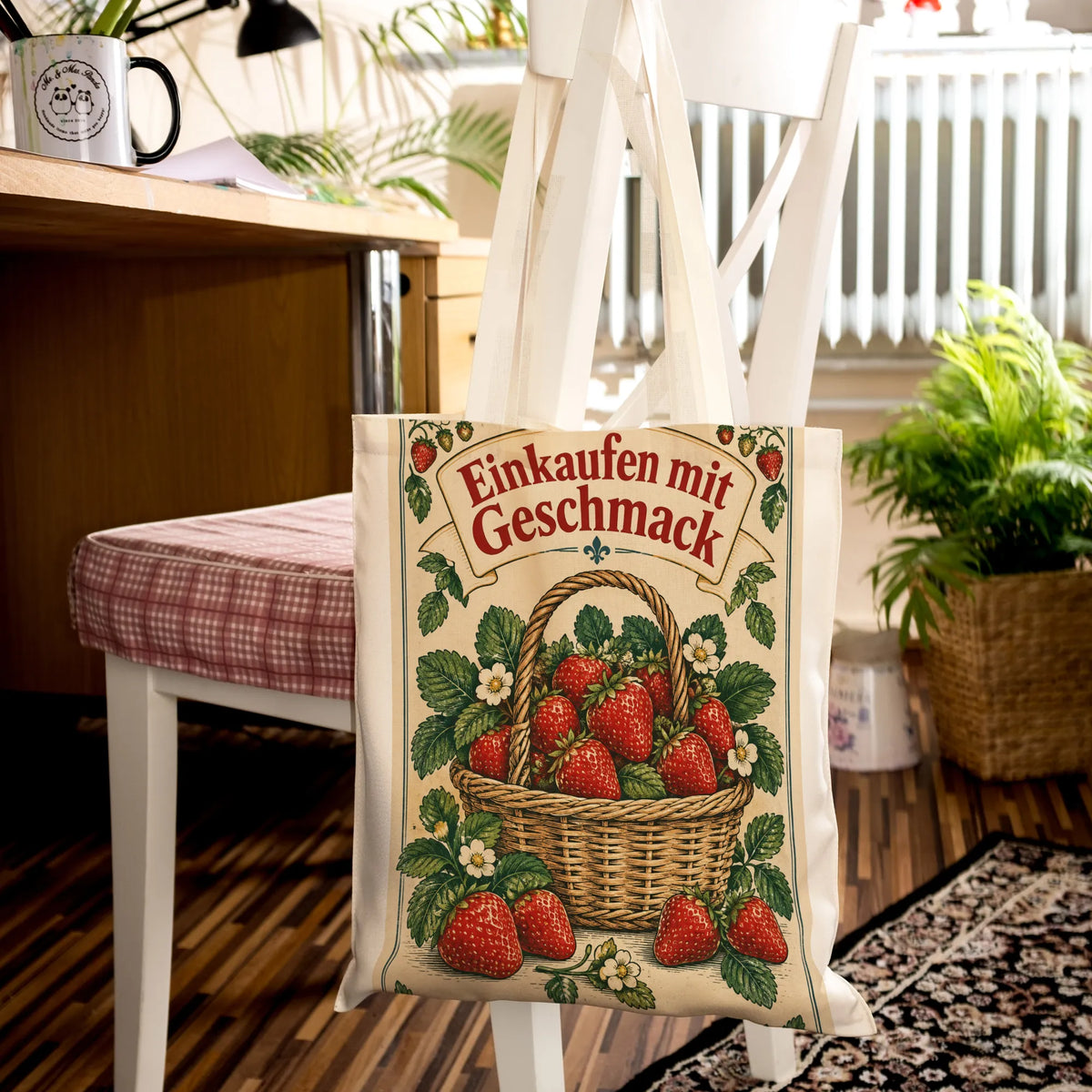 Lustige Tasche mit Erdbeeren für den Einkauf|p:2016659|h:821fa7bfe157102c20a5378a5037554f