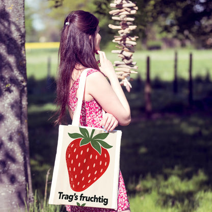 Lustige Tasche mit Erdbeere für den Einkauf|p:2016661|h:29490137b08a582addfd5d9d0af4b46e