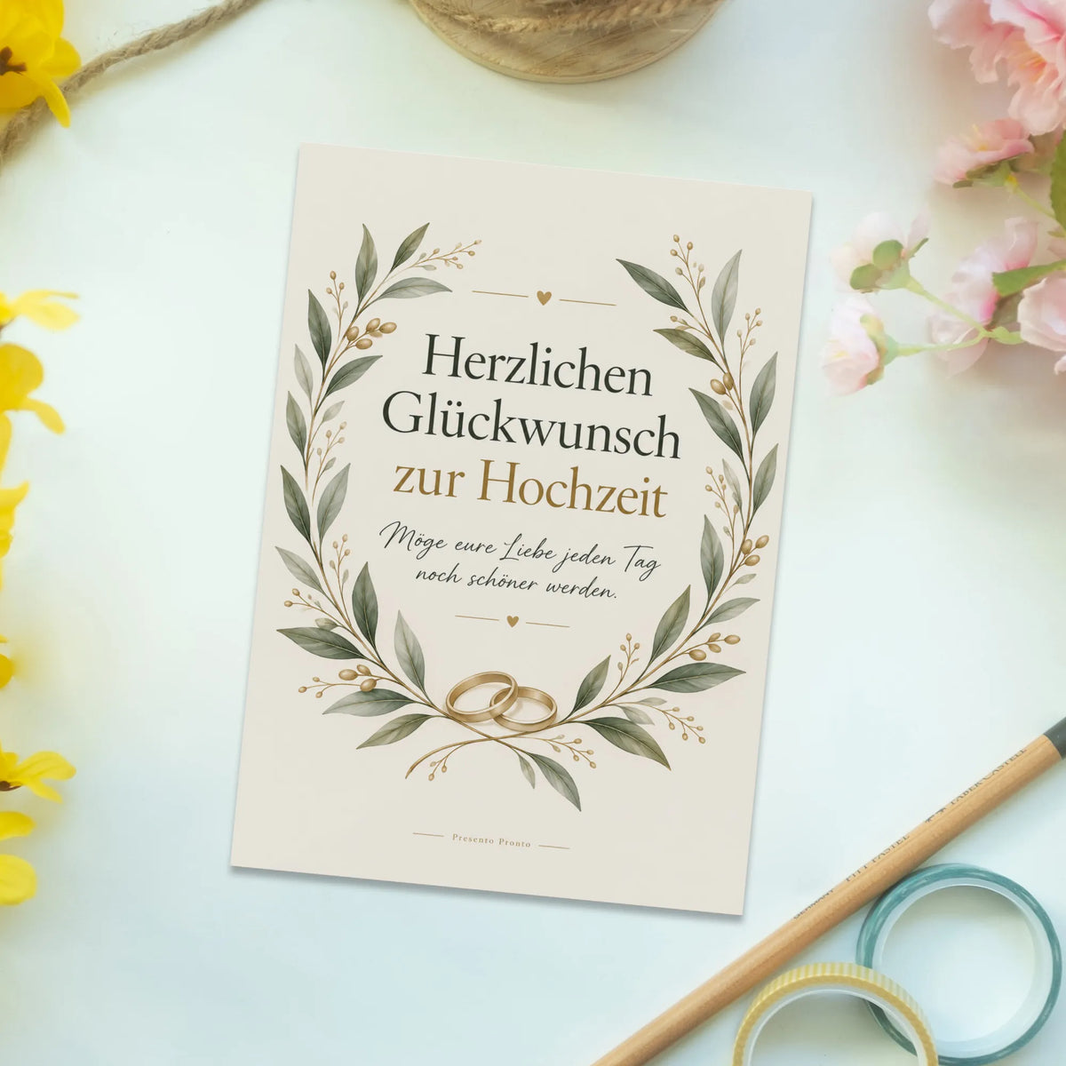 Elegante Grußkarte zur Hochzeit mit Olivenzweigen|p:2016676|h:0e239762a73551ea1026de28a3414f65