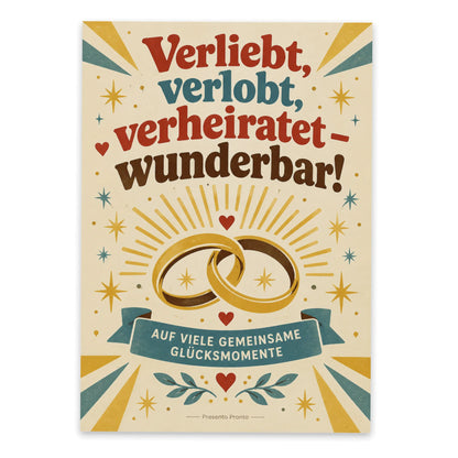 Fröhliche Grußkarte zur Hochzeit mit Eheringen|p:2016678|h:bdf55f240c4dbae869b1a3b8fdfc1e4f