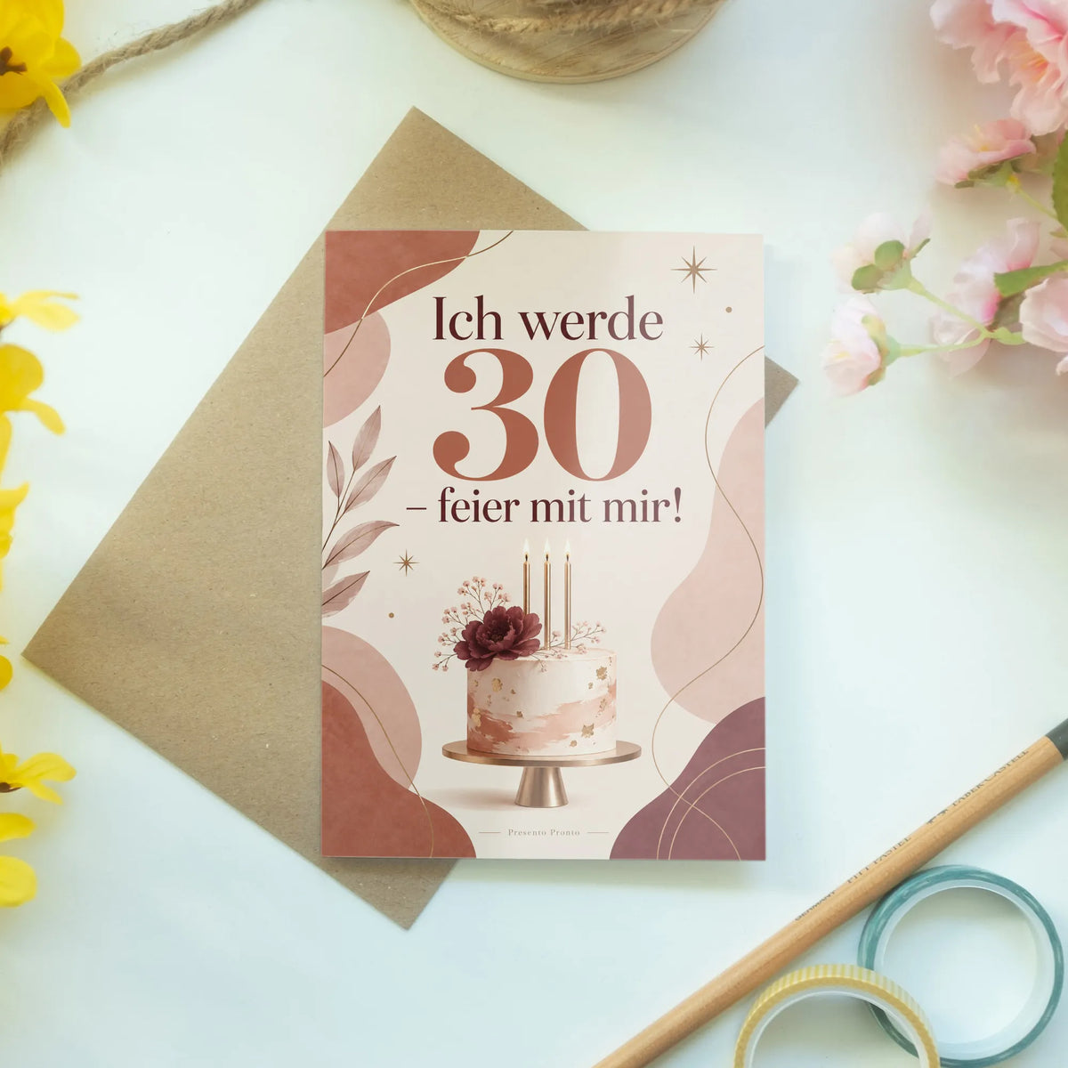 Elegante Einladungskarten zum 30. Geburtstag für Frauen mit Torte|p:2016686|h:71edc9cc0253c4e4f29da7b299e31fa8