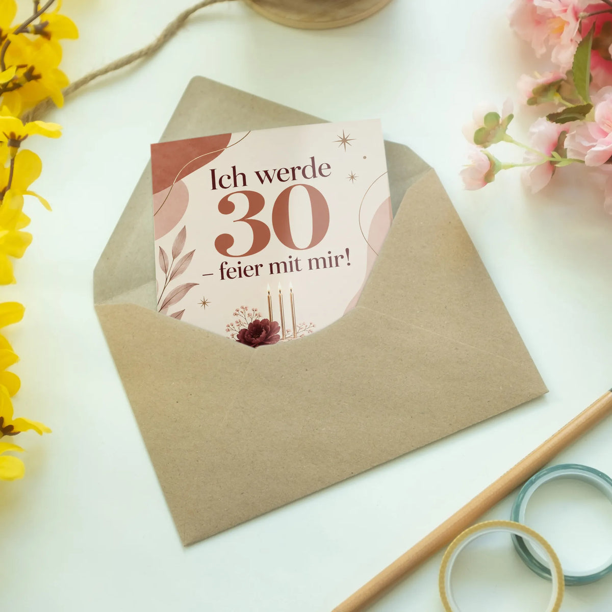 Elegante Einladungskarten zum 30. Geburtstag für Frauen mit Torte|p:2016686|h:cbae5ef576d4a23031dd04f403d6bd17