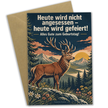 Lustige Geburtstagskarte für Jäger mit Rothirsch|p:2016689|h:5d3e2c5fb98d768fe8b8fec3486ddb33