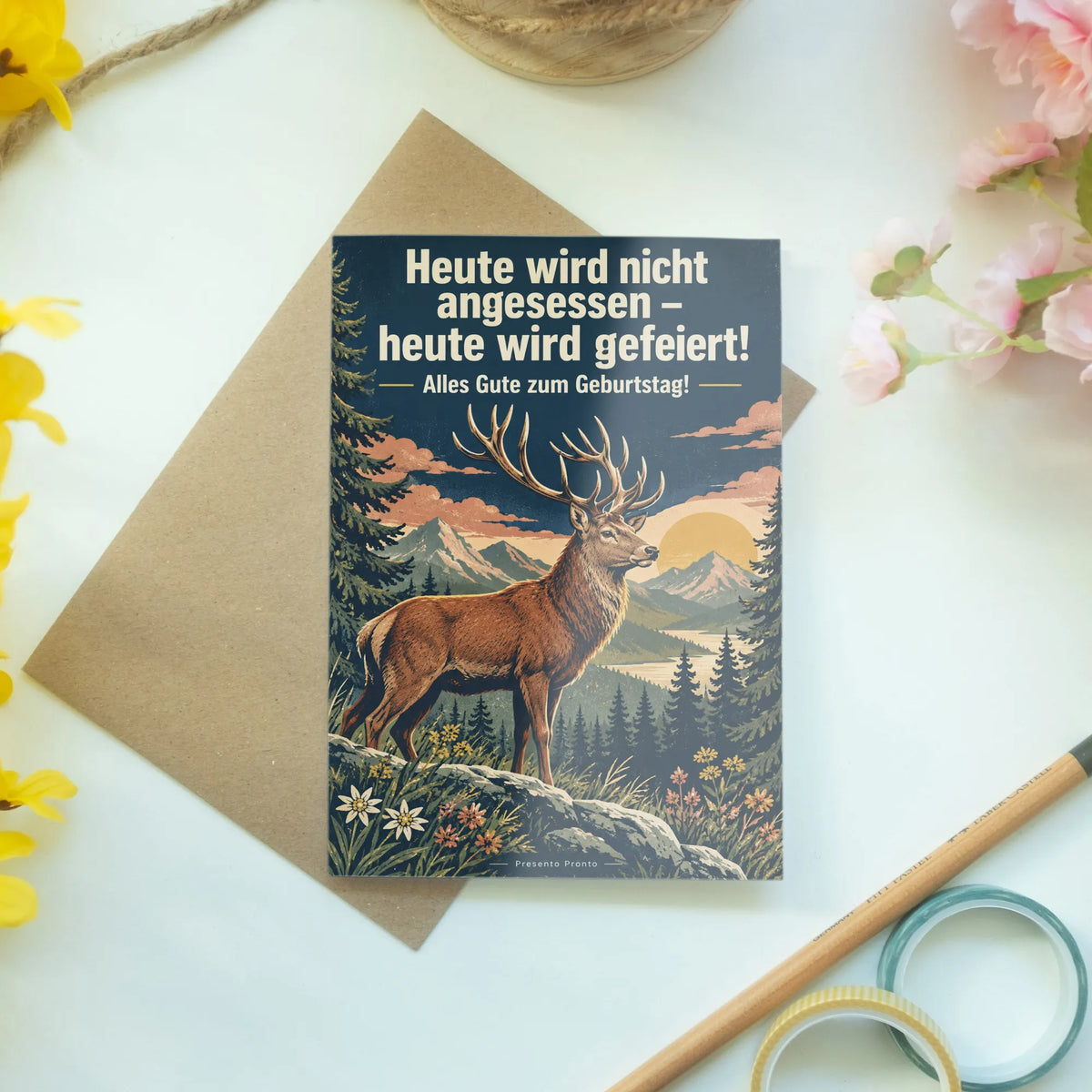 Lustige Geburtstagskarte für Jäger mit Rothirsch|p:2016689|h:de870363d8f00c8c3f2f60b877d0eccb