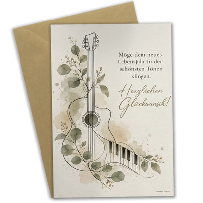 Elegante Geburtstagskarte für Musikliebhaber mit Gitarre|p:2016697|h:33a4eb0c38e9cb9e6af2ebb40b808504