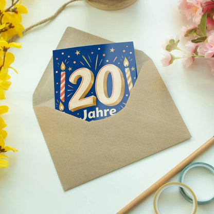 Festliche Geburtstagskarte zum 20. Geburtstag mit Zahl 20|p:2016700|h:59f0e1448ee9094315860a106e3714d5