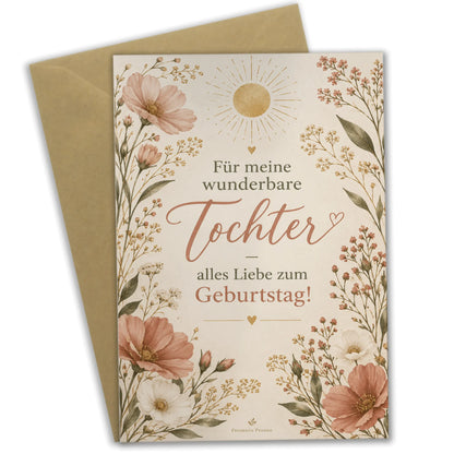 Liebevolle Geburtstagskarte für die Tochter mit Wildblumen|p:2016701|h:2f9a1ec040f0d0673d96fb526de819fe