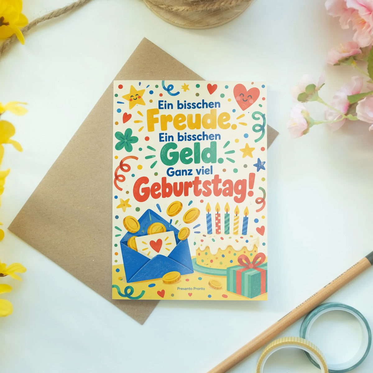 Fröhliche Geburtstagskarte für Geldgeschenke mit Kuchen|p:2016704|h:7aaf68a841ab601441b2a15d9f570b98