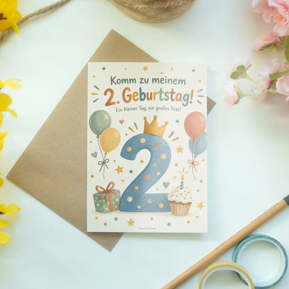 Fröhliche Einladungskarten zum 2. Geburtstag mit Ballons|p:2016709|h:39a89f7140bf959d84285b900d5c2c3f