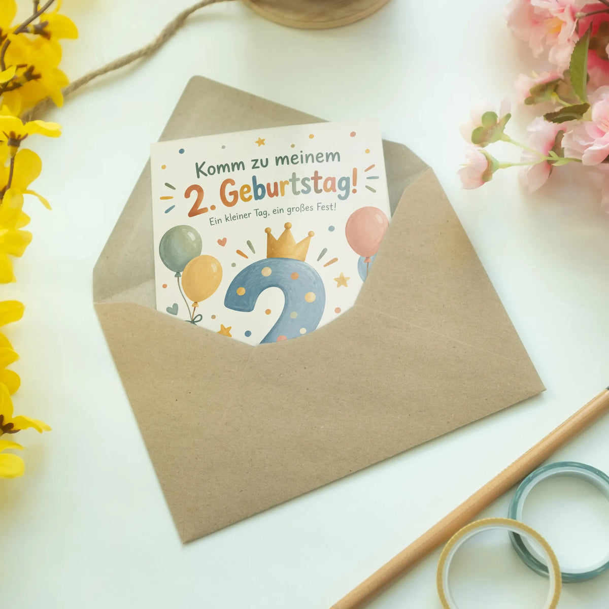Fröhliche Einladungskarten zum 2. Geburtstag mit Ballons|p:2016709|h:a960ba176b915a42e9213f59618efe7f