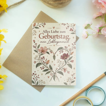 Liebevolle Geburtstagskarte voller Liebe mit Herz aus Blumen|p:2016711|h:7770e5567648de707d48c1a988ce7999
