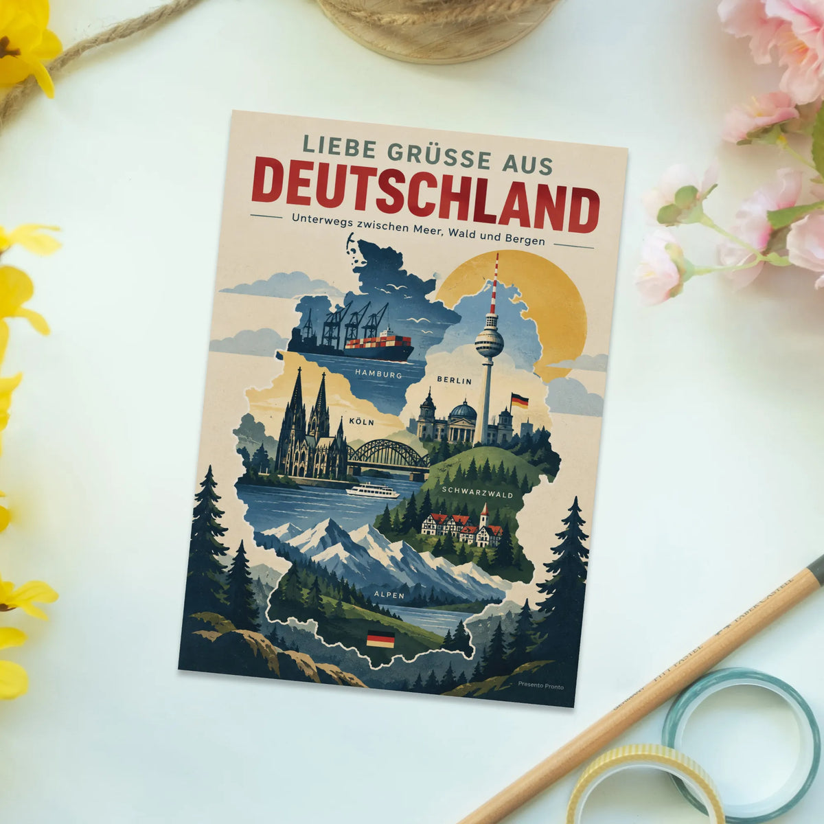 Herzliche Postkarte aus Deutschland für Urlaubsgrüße mit Kölner Dom|p:2016724|h:4a271be4f4c9cbafb24da320b497b806