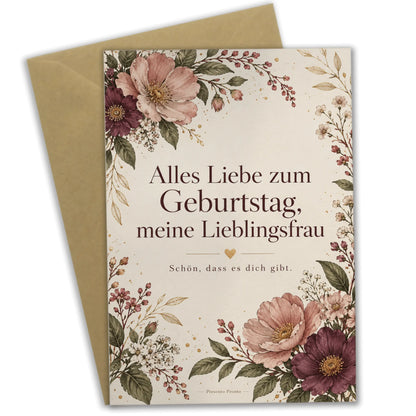 Elegante Geburtstagskarte für die Ehefrau mit Blütenzweigen|p:2016728|h:677ed6600f22b44edad7fd300ad03d16
