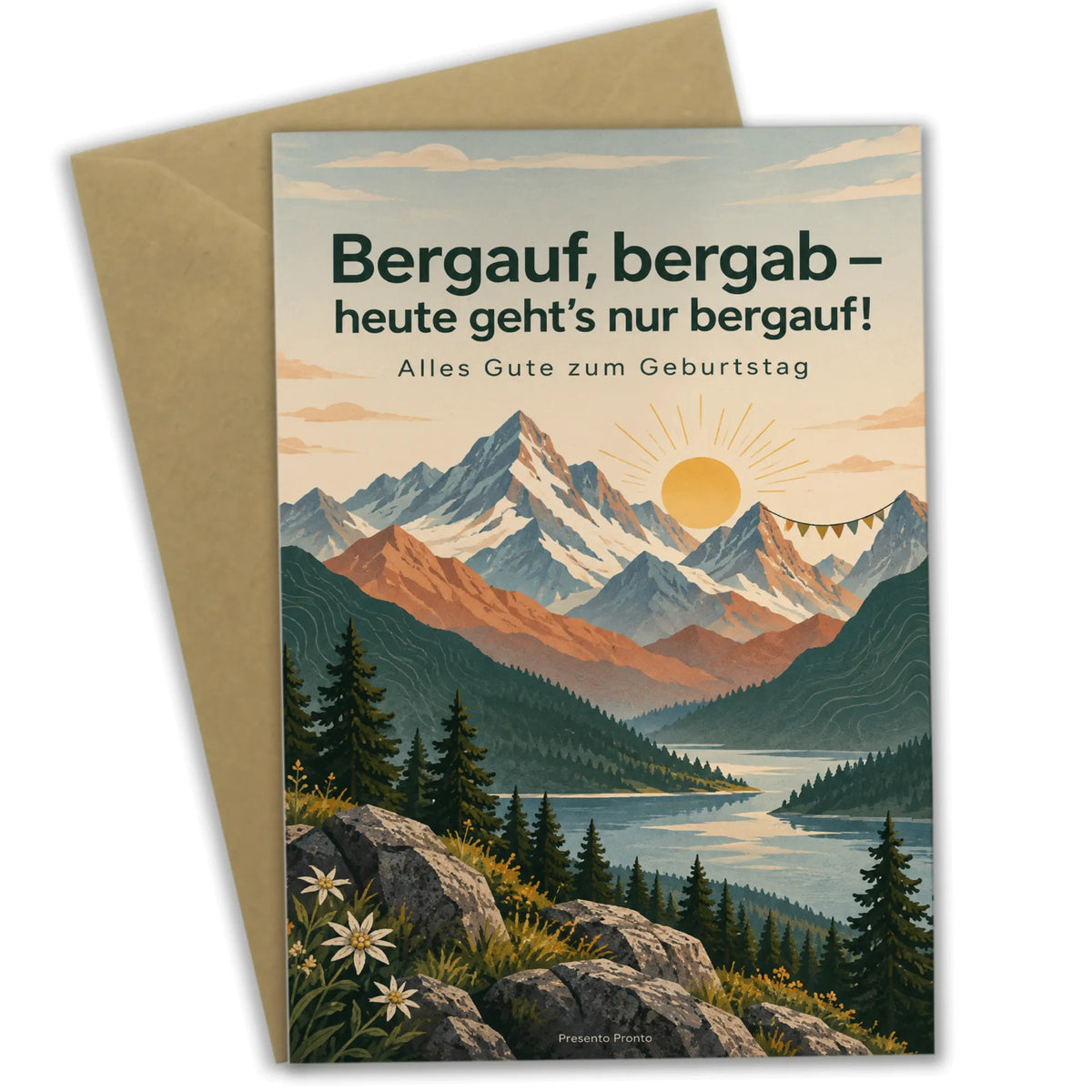 Lustige Geburtstagskarte für Bergfans mit Bergsonne|p:2016730|h:6a62b54c307aeffca3ebb918dd2e6221