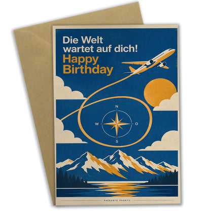 Inspirierende Geburtstagskarte für Reisefans mit Flugzeug|p:2016738|h:d69ee041af67ddf319caca37a4d6ee07