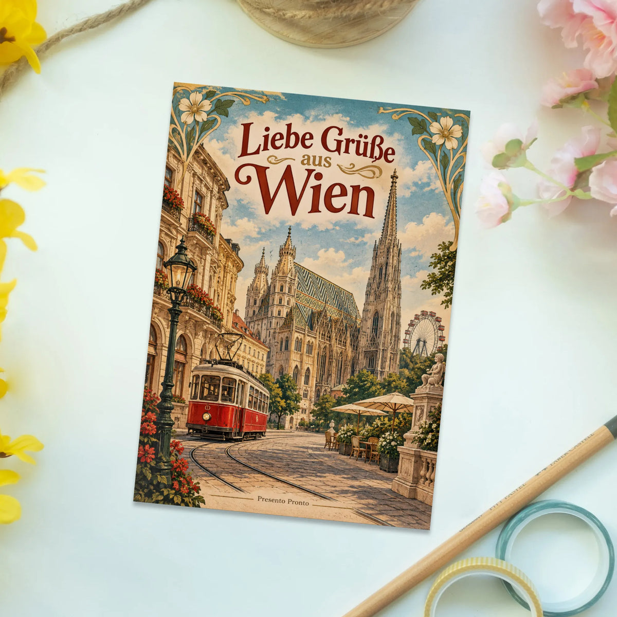 Nostalgische Urlaubspostkarte aus Wien mit Stephansdom|p:2016747|h:cde2657be850abbe6c04f2ba016704d2