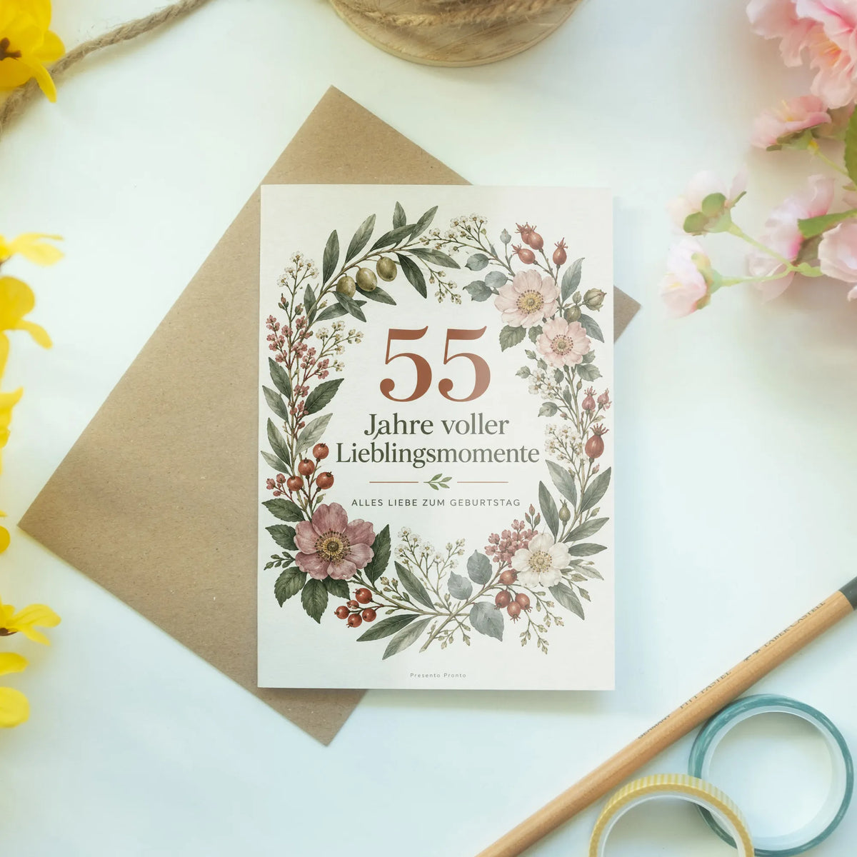 Elegante Geburtstagskarte zum 55. Geburtstag mit Blumenkranz|p:2016752|h:8727bf4478a90e5c7ba2c2cd7b3d5a78