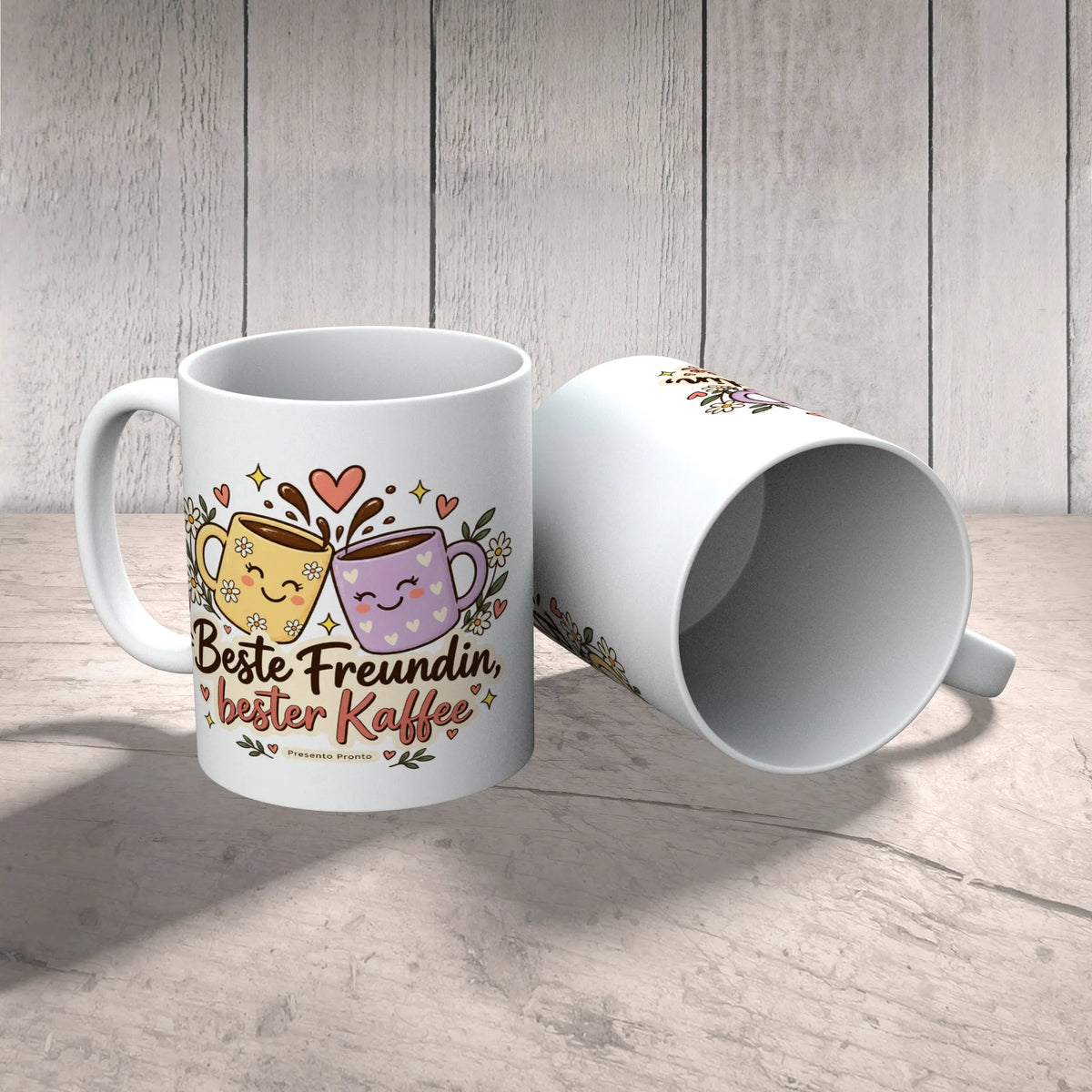 Süße Tasse für die beste Freundin mit zwei Kaffeetassen|p:2016757|h:6dbe9aaf1cfbde270780e84f682c1606