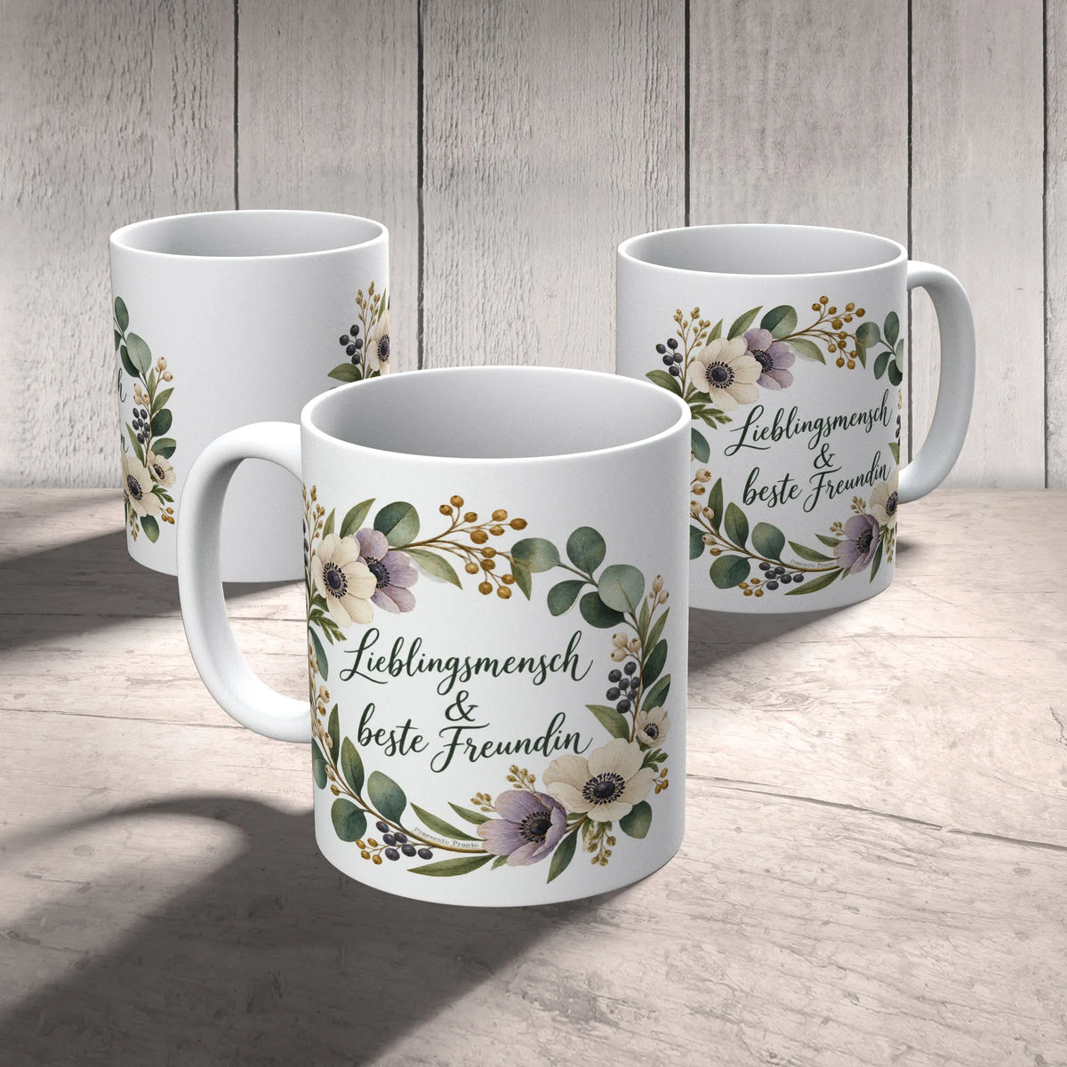 Liebevolle Tasse für die beste Freundin mit Blütenkranz|p:2016764|h:e12f77832eff8704702f9824d488b8b8