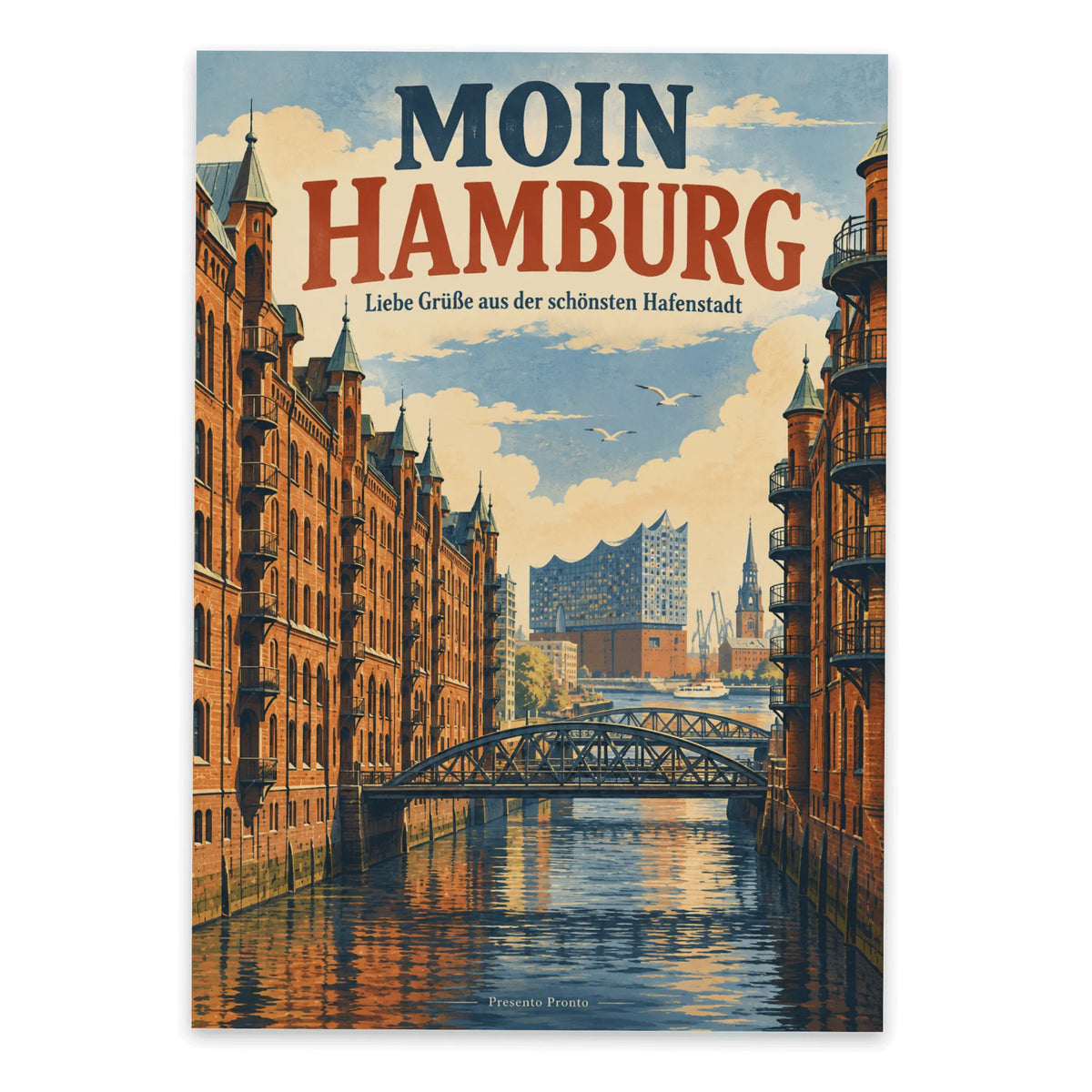 Nostalgische Hamburg Ansichtskarte mit Speicherstadt|p:2016765|h:768c1c04b2233ec442653176d91f7b65