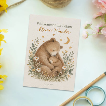 Herzliche Grußkarte zur Geburt mit Bärenmama|p:2016773|h:8f6647fbc2cdbcb9bf733cef4a678c19