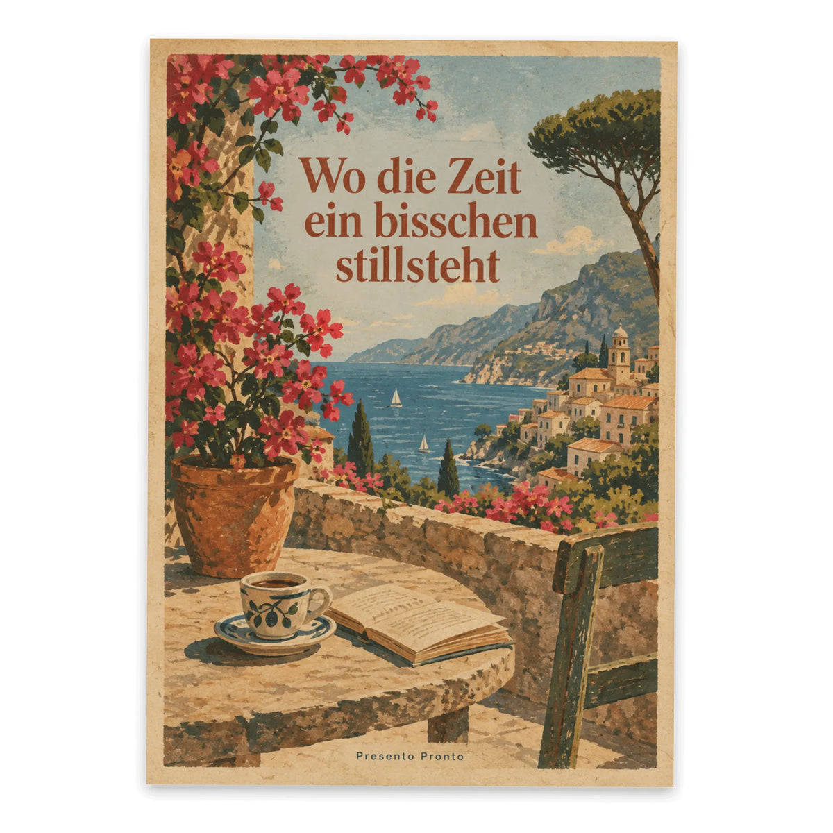 Nostalgische Vintage Postkarte für Italienfans mit Küstendorf|p:2016774|h:e1d822423b39c986b37a6fdb1be8c326