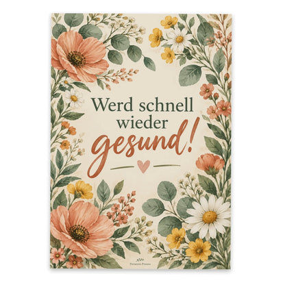 Liebevolle Postkarte zur guten Besserung mit Wildblumen|p:2016775|h:5b525293b4bd0d28d9315d18e662218f