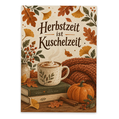 Gemütliche Herbstpostkarte mit Kürbis und Chai-Latte|p:2016776|h:927a6012ff1a7be861dc5d9f75058b64