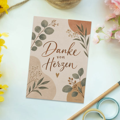 Herzliche Danke Postkarte mit Eukalyptuszweigen|p:2016784|h:06d7375293d9d59bdc59633878f859f8