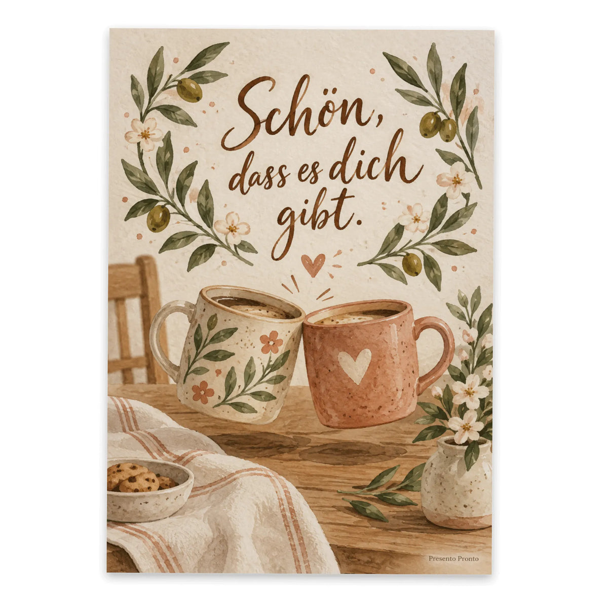 Herzliche Postkarte für Freundschaft mit zwei Kaffeetassen|p:2016786|h:d22125e89a5694ad4f9a1a28c7888e93