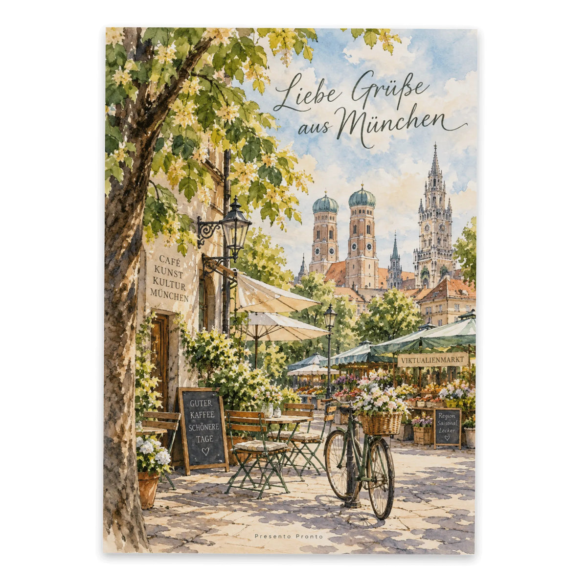 Poetische Postkarte aus München mit Straßencafé|p:2016789|h:01f5cc8bded7600f26dd916ad208dc0f
