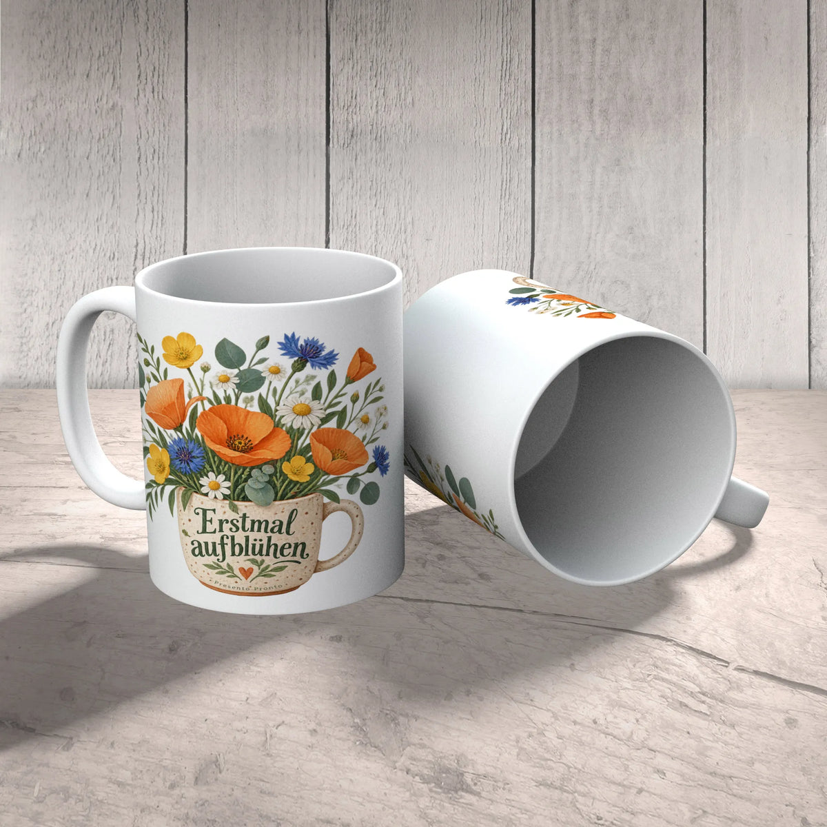 Fröhliche Kaffeetasse mit Blumen für Freundin|p:2016799|h:baed8d42dbab5afddef1044482f1c503