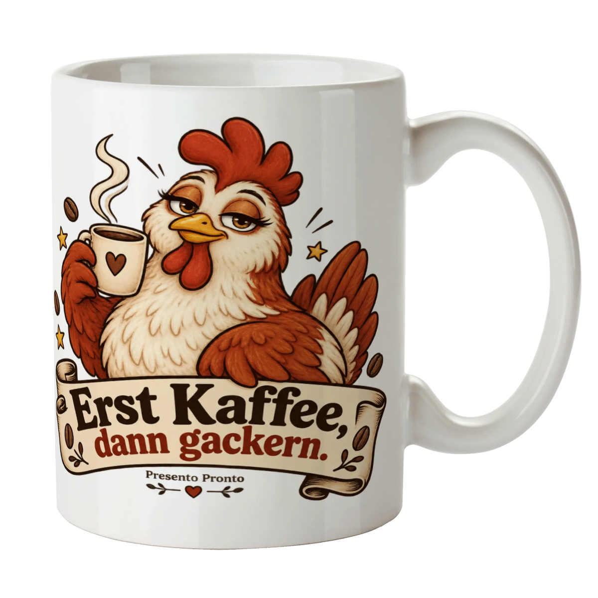 Lustige Tasse mit Huhn für Kaffeefans|p:2016800|h:cc3749357288282fc4d9109921af1d69