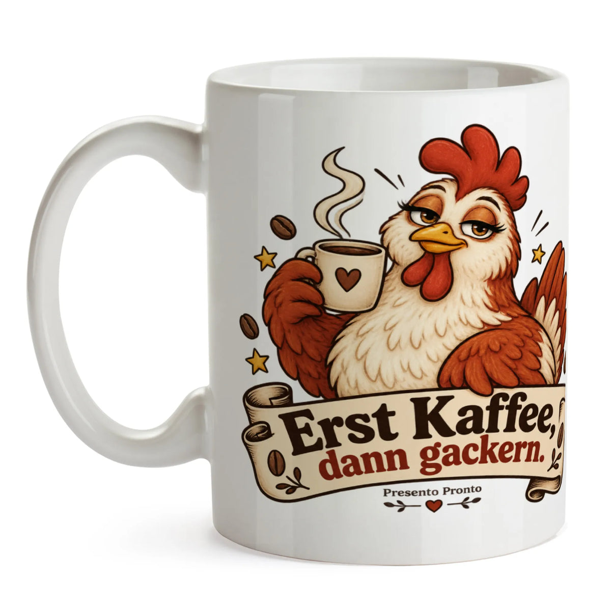 Lustige Tasse mit Huhn für Kaffeefans|p:2016800|h:5d60e465fa5a2158f36aba23695df903