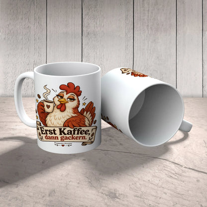 Lustige Tasse mit Huhn für Kaffeefans|p:2016800|h:089c7a4b7edb797fb776b1c6336b6594