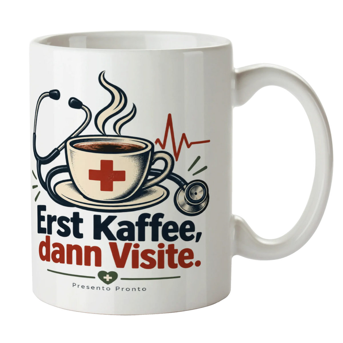 Lustige Tasse für Ärzte mit Stethoskop und EKG-Linie|p:2016807|h:143c073533f2a96517575d7a69ae0d93