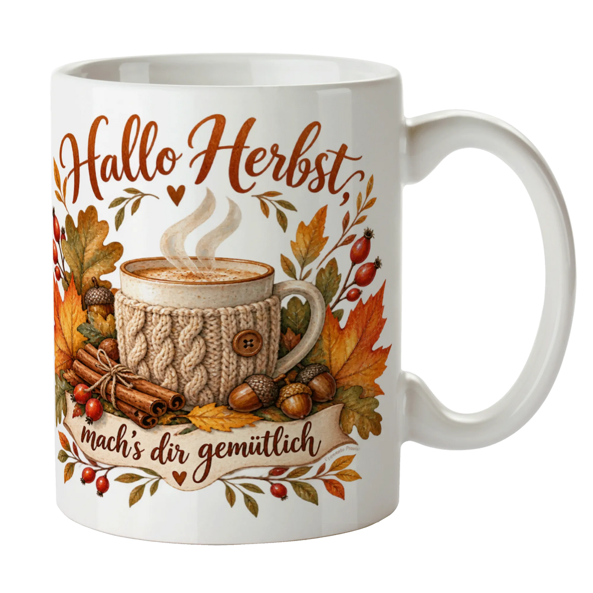 Gemütliche Herbsttasse für Teeliebhaber mit Blätterkranz|p:2016809|h:aa158a4849f0ebd0a5029d78f0a9a438