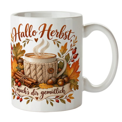 Gemütliche Herbsttasse für Teeliebhaber mit Blätterkranz|p:2016809|h:aa158a4849f0ebd0a5029d78f0a9a438